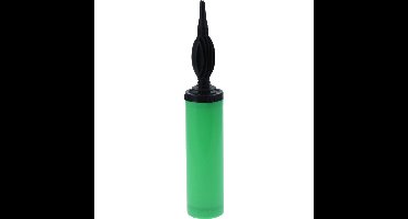 Ballonnen opblaaspomp met opzetstuk - kunststof - 28 cm - groen - opblazen - hulpmiddelen