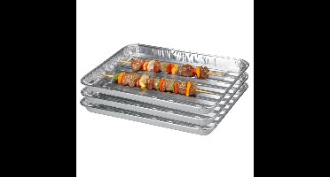 BBQ Collection barbecue grillschalen - Set van 25x stuks - 34 x 32 cm - Vlees grillen - BBQ rooster
