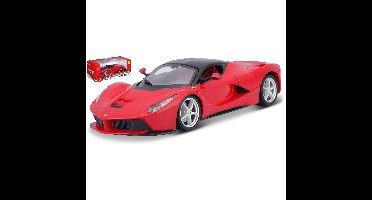 BBURAGO Modelauto - Ferrari Laferrari - rood - 20 x 9 x 5 cm - speelgoedauto