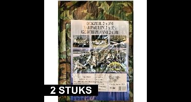 Benson Afdekzeil - 2x - camouflage groen - 2 x 3 meter - dekkleed / zeil