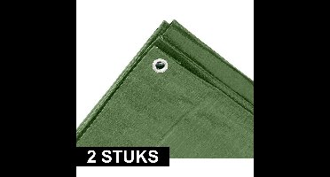 Benson Afdekzeil / dekzeil - 2x - 3 x 4 meter - groen - polypropyleen grondzeil / dekkleed