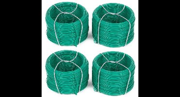 Benson Binddraad - 4x rolletjes - groen - 50 m x 0,7 mm - plantendraad