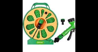 Benson Compacte Tuinslangset - 15 m - weerbestendig - knikvrij - Incl. sproeikop met 7 standen