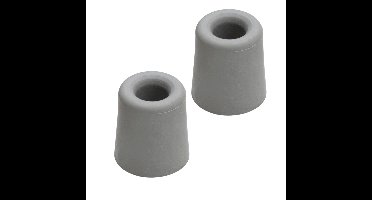 Benson Deurbuffers / deurstoppers rubbers - 2x - grijs - 33 x 30 mm - met schroefbevestiging