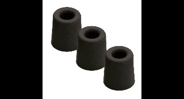 Benson Deurbuffers / deurstoppers rubbers - 3x - zwart - 70 x 40 mm - met schroefbevestiging