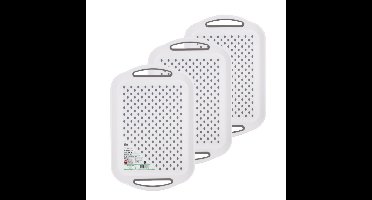 Benson Dienblad antislip - 3x - rechthoekig - wit - 40 x 28 cm - serveerblad
