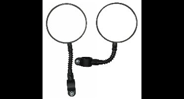 Benson Fietsspiegel - 2x - D8 cm - flexibel - met reflector - zwart - rond