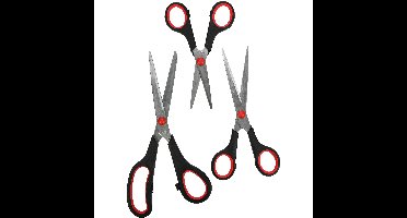 Benson huishoud/keukenschaar - 3-delig set - zwart - rvs/kunststof