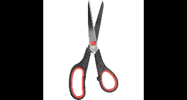 Benson huishoud/keukenschaar - zwart/rood - rvs/kunststof - 22 cm