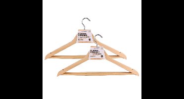 Benson Kledinghangers - 6x stuks - hout - anti slip - 45 cm - draaibare haak