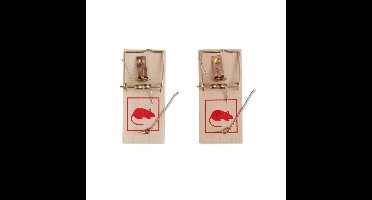 Benson Muizenval - 2x stuks - hout/metaal - 10 x 4,5 cm