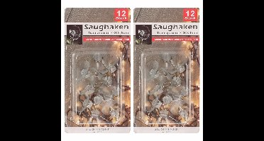 Benson Ophanghaak met zuignap - wit - 24x - kunststof - D30 mm