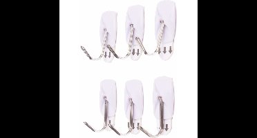 Benson Ophanghaakjes - 12x stuks - zelfklevend - wit - kunststof - draagkracht 800 gram