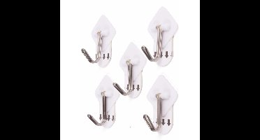 Benson Ophanghaakjes zelfklevend - wit - 10x stuks - kunststof - draagkracht 800 gram