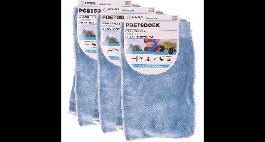 Benson Poetsdoek - 6x stuks - microvezel - extra zacht - 2 formaten - schoonmaken - dweil