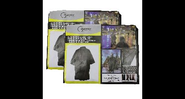 Benson Regenponcho - 2x stuks - zwart - herbruikbaar - voor volwassenen - poncho