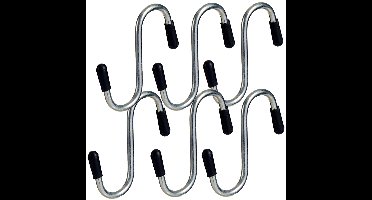 Benson S-haken - ophanghaakjes - met zwarte beschermlaag - 18 cm - 10x stuks