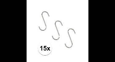 Benson S-haken / ophanghaken - 15x stuks - metaal - ophanghaakjes