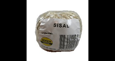 Benson Sisal touw - 1x bolletje - lichtbruin - 25 meter - 100 gram