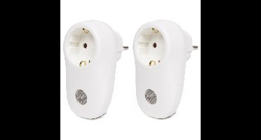 Benson Stekker met lichtsensor - 2x stuks - wit - Stekkerlamp - Stopcontact