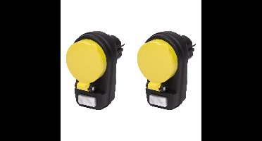 Benson Stekkerdoos 1-voudig - 2x - schakelaar - met klep - waterdicht - geaard - zwart