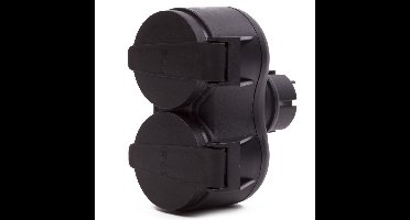 Benson stopcontact splitter - duo - met klep - zwart - stopcontactsplitter