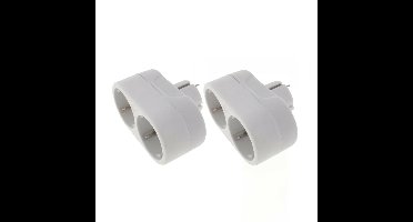 Benson Stopcontactsplitterr - 3x stuks - duo - wit - randaarde