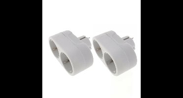 Benson Stopcontactsplitterr - 5x stuks - duo - wit - randaarde