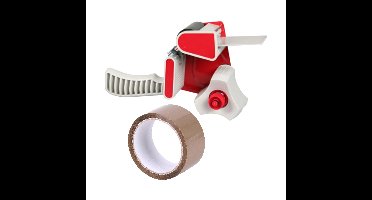 Benson Tape dispenser/houder - kunststof - incl. 2 rollen verpakkingstape