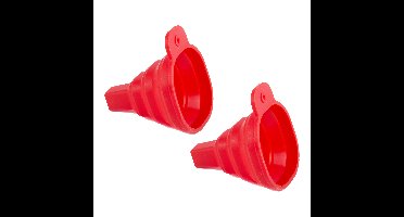 Benson Trechter - 2x - opvouwbaar - rood - siliconen - keuken/auto/klussen