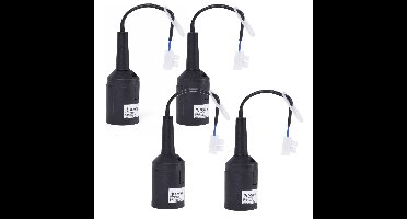 Benson Verhuisfitting - 4x - E27 - zwart - fitting met kroonsteen