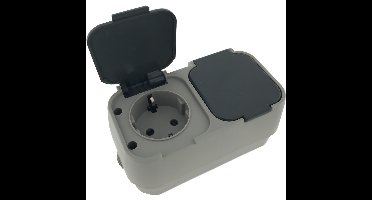 Benson wandstopcontact - 3x - ip54 - 2-voudig - buiten - spatwaterdicht - randaarde en klep