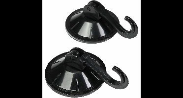 Benson Zuignaphaakjes - 2x - zwart - kunststof - draagkracht 2 kg