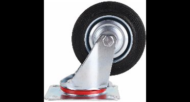 Benson Zwenkwieltje - 1x - rubber zwart - 100 mm - draagkracht 70 kg