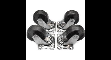 Benson Zwenkwieltjes - 4x stuks - zwart - 32 cm - transportwielen