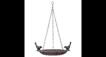 Best for birds Vogelvoederschaal - hangend - metaal - 21 cm - Vogeldrinkschaal/voederbak - vogelbad