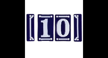 Best for Boots huisnummer 10 - met sierrand - Oudhollands - emaille - blauw/wit