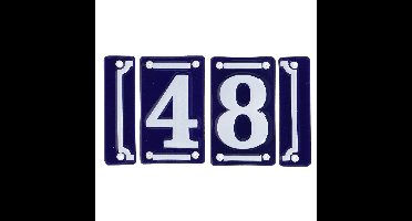 Best for Boots huisnummer 48 - met sierrand - Oudhollands - emaille - blauw/wit