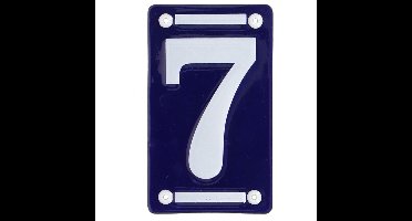 Best for Boots Huisnummer 7 - oudhollands - emaille - 7 x 12 cm - blauw/wit - nummer bordje