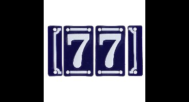 Best for Boots huisnummer 77 - met sierrand - Oudhollands - emaille - blauw/wit