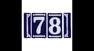 Best for Boots huisnummer 78 - met sierrand - Oudhollands - emaille - blauw/wit