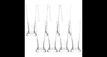 Bierglazen - 8x st - 370 ml - 7 x 20 cm - glas - pilsenerglazen - glazen voor bier