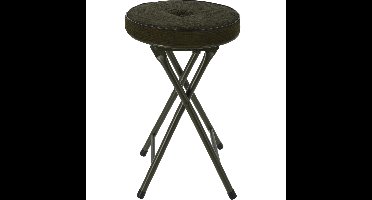 Bijzet krukje/stoel - Opvouwbaar - donkergroen Ribcord - D33 x H49 cm