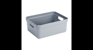 Blauwgrijze opbergboxen/opbergmanden 24 liter kunststof