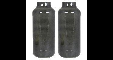 Bloemenvaas Milan - 2x - transparant smoke grijs glas - D15 x H35 cm - melkbus vaas