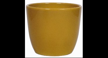 Bloempot glanzend oker geel - keramiek voor kamerplant - H19 x D22.5 cm