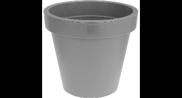 Bloempot/plantenpot voor binnen en buiten - D25 x H23 cm - lichtgrijs - kunststof