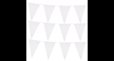 Boland Bruiloft Vlaggenlijn XXL - 3x - wit - 10 meter - feestdecoratie