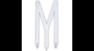 Boland feest verkleed Bretels - wit - 110 cm