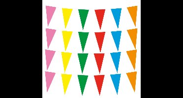 Boland feestvlaggetjes - 4x - Papier - vlaggenlijn multi kleuren - 10 meter - Feestversiering